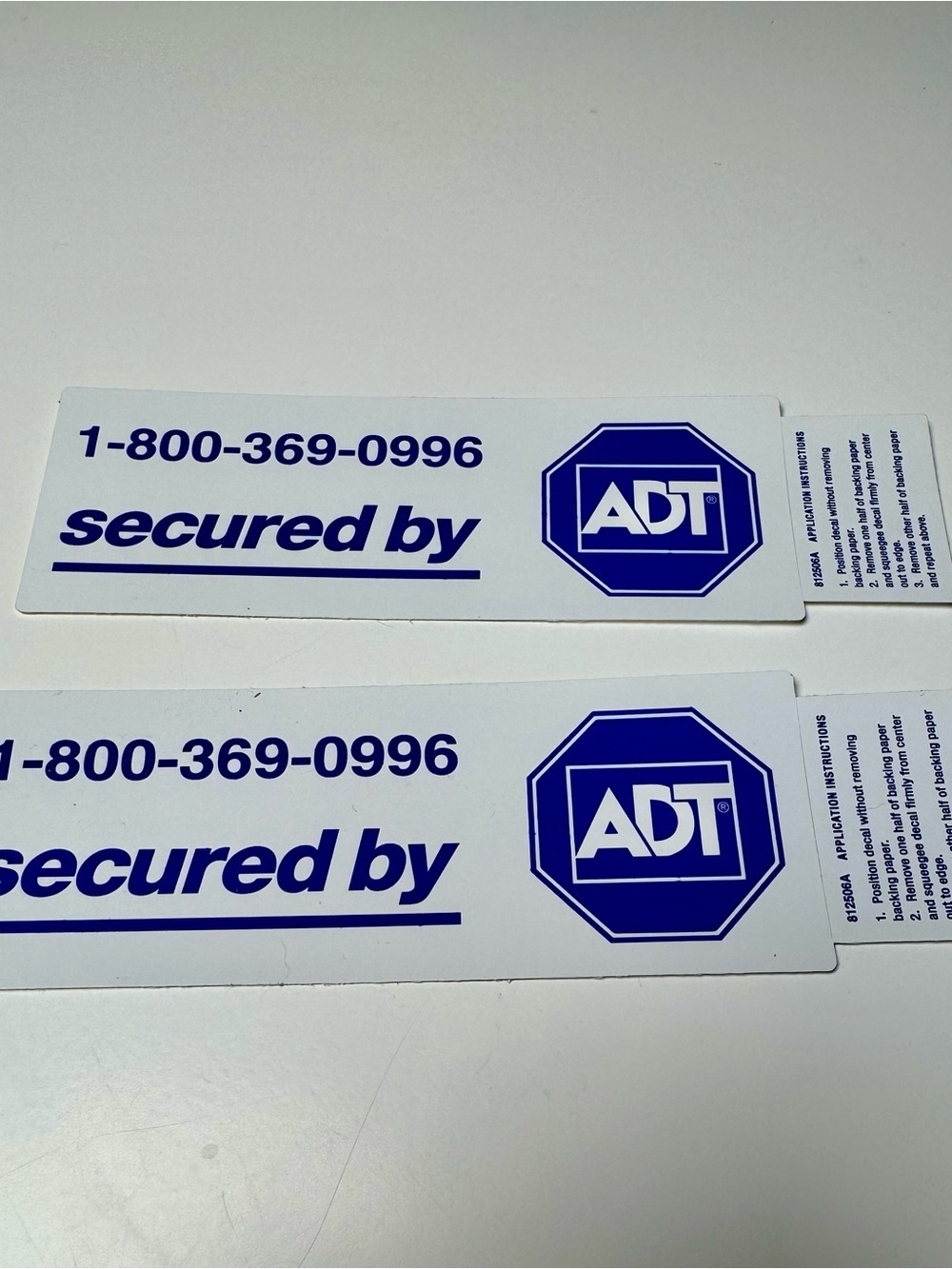 ADT Secured By Sticker - Blue and White Set of 2